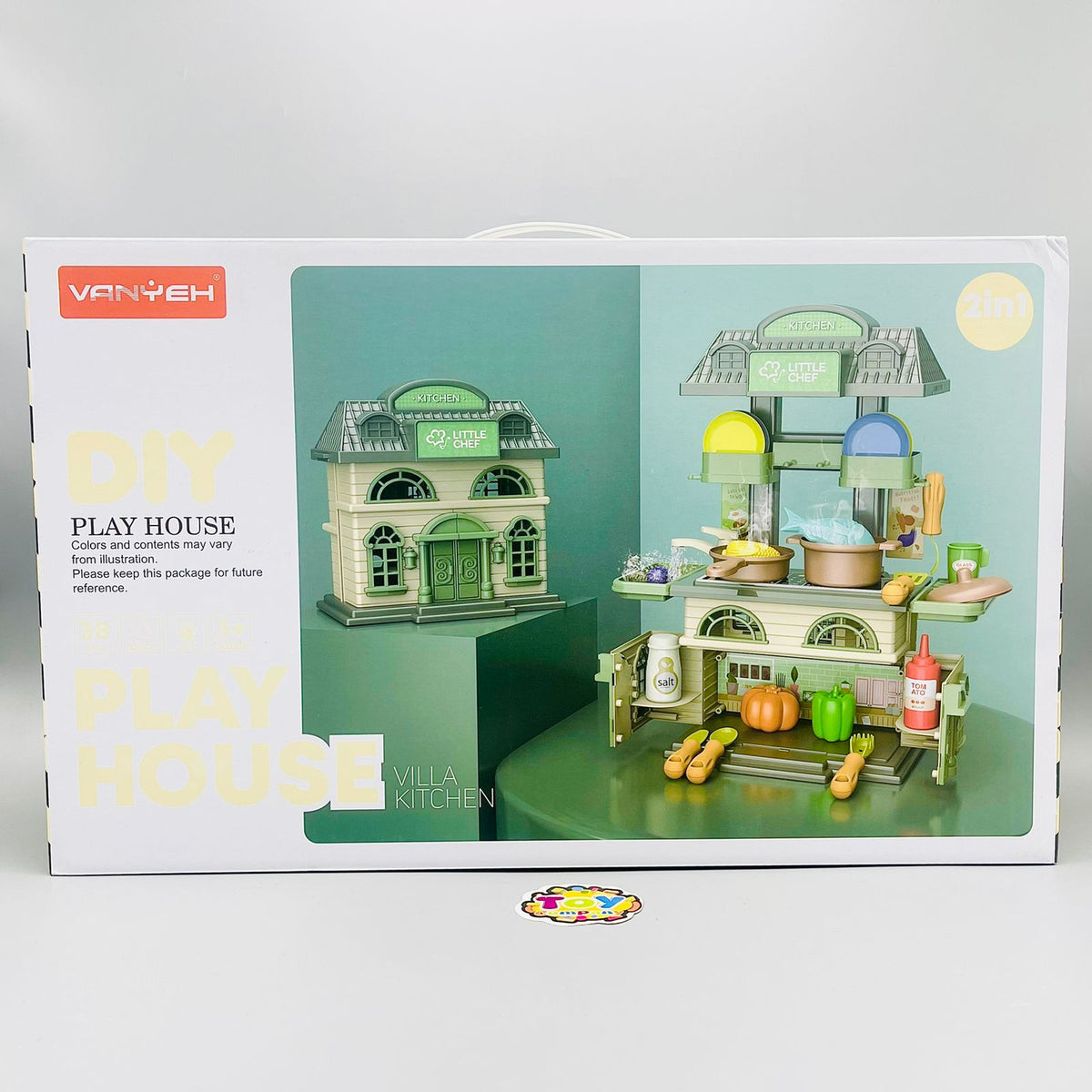 2-in-1 DIY Play House Villa & Kitchen