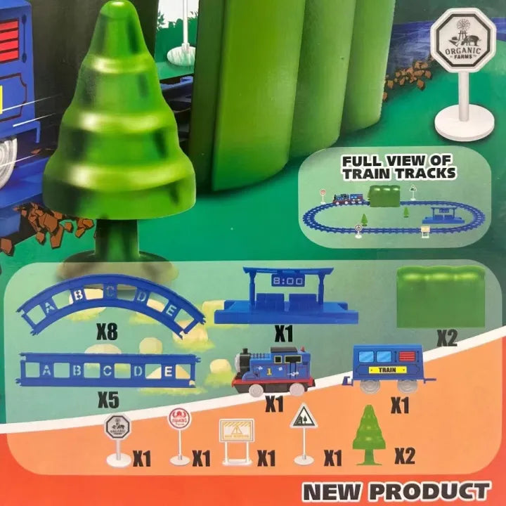 24Pcs DIY Battery Operated Thomas Train Track Set