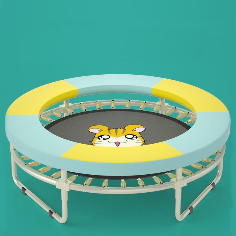 150' x 110'cm Kids Jumping Trampoline With Hoop & Protective Net