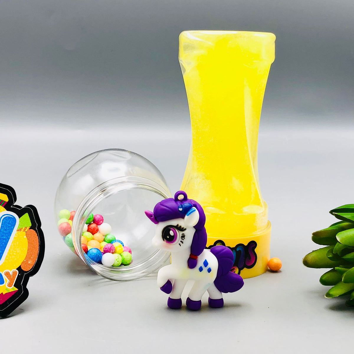 1Pc Mini Unicorn Crystal Slime Mud Bottle