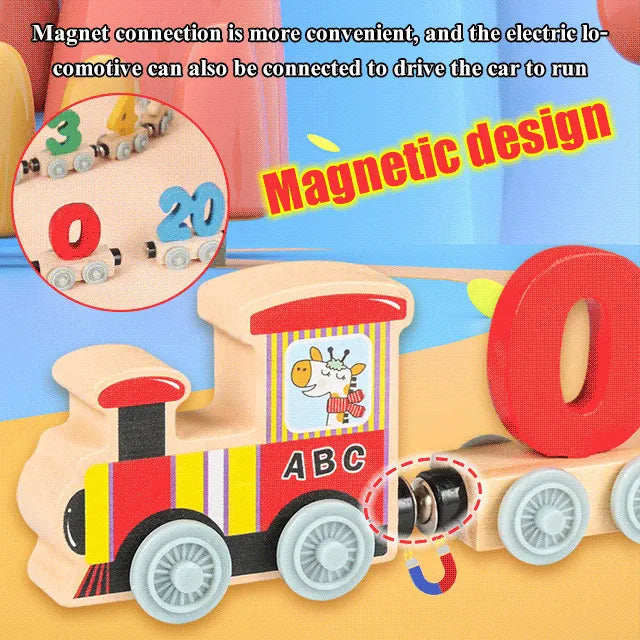 Wooden Magnetic Digital Train 0-20 With Signs