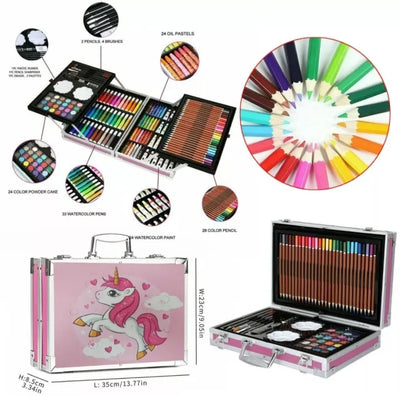 145Pcs Premium Unicorn Themed Kids Painting Kit Briefcase