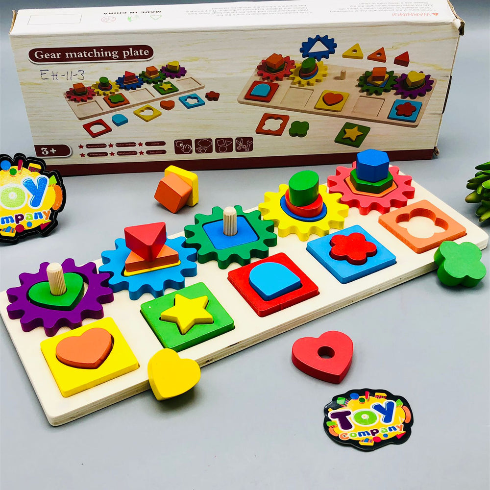 Wooden Montessori Gear Matching Board