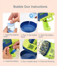 132 Holes Rechargeable Rocket Colorful Bubble Gun