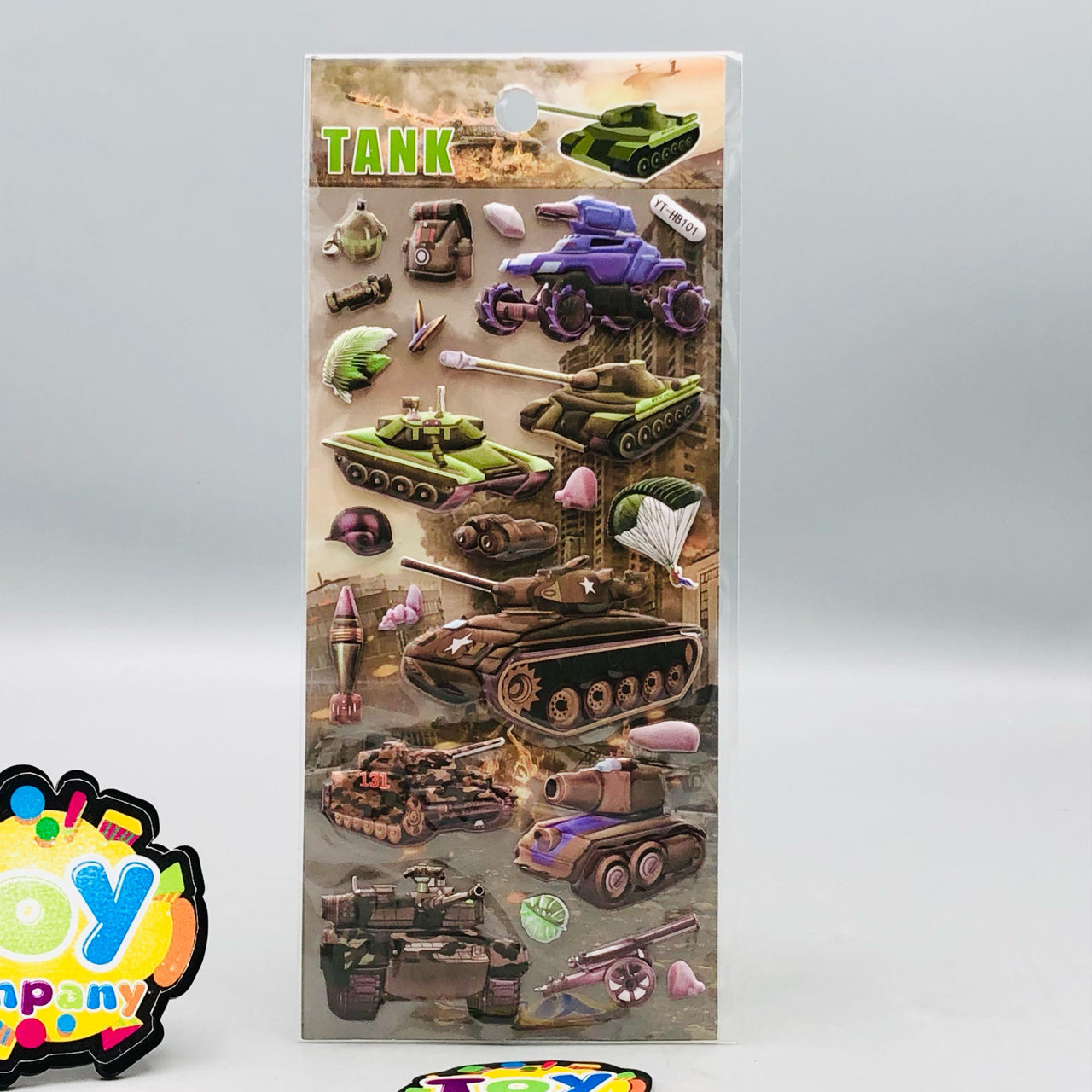 3D Tank Themed Sticker - 1Pc