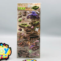 3D Tank Themed Sticker - 1Pc