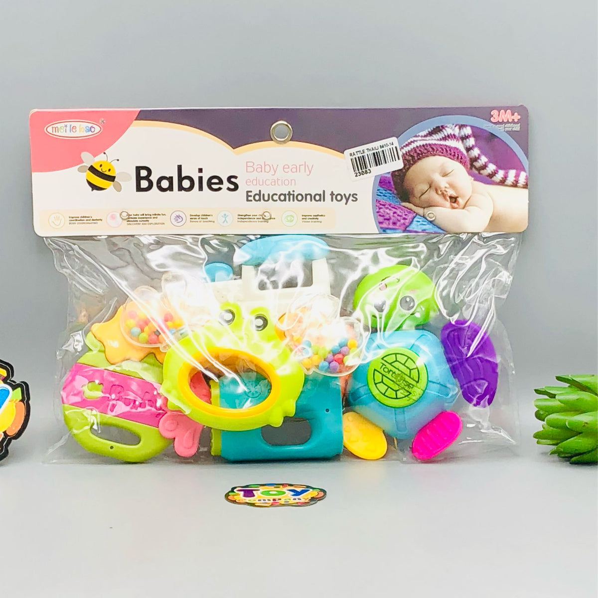 5Pcs Premium Baby Rattles & Teether Set