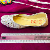 Hand-Made Girls Silver Fancy Khussa