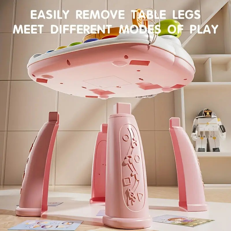 Multi-functional Kids Steering Wheel Game Table - Pink