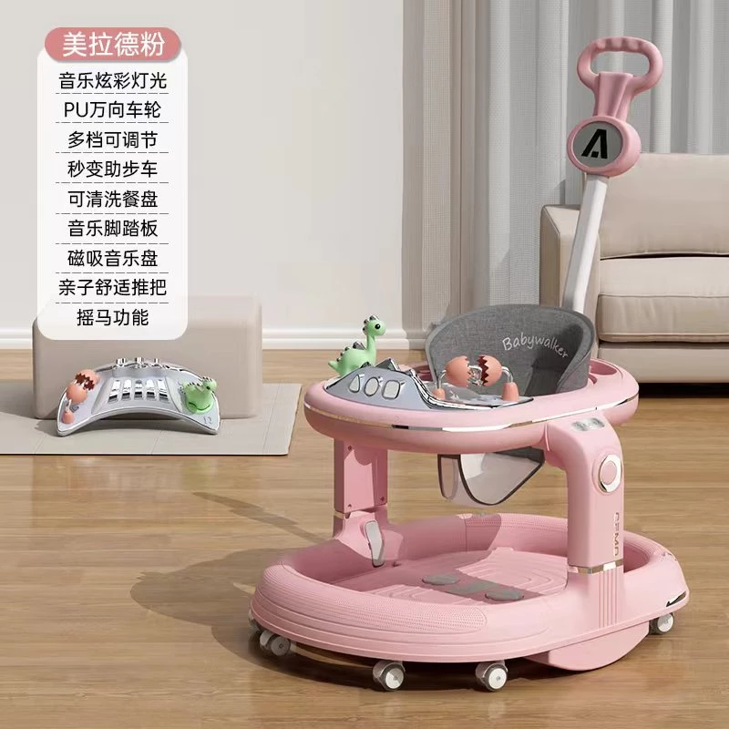 4in1 Multi-functional Baby Dino Musical Walker - Pink
