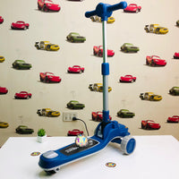 Mercedes Adjustable Height Kids Scooter With Light & Music - Blue