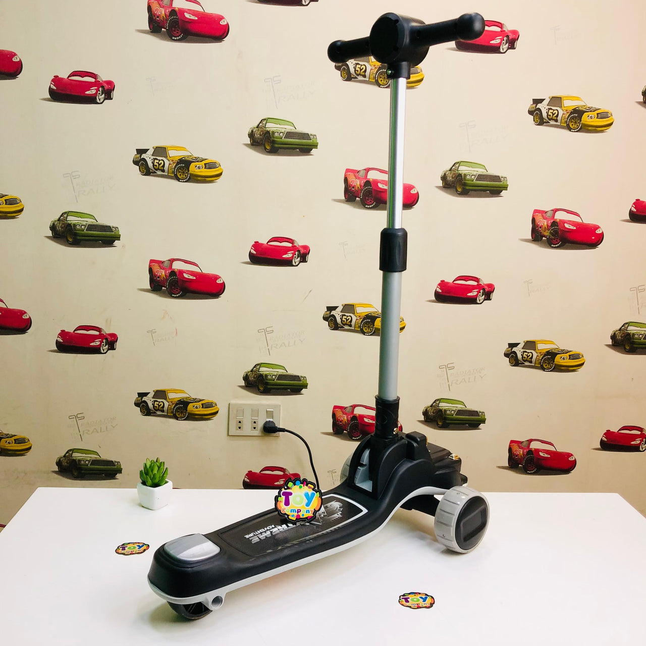 Mercedes Adjustable Height Kids Scooter With Light & Music - Black