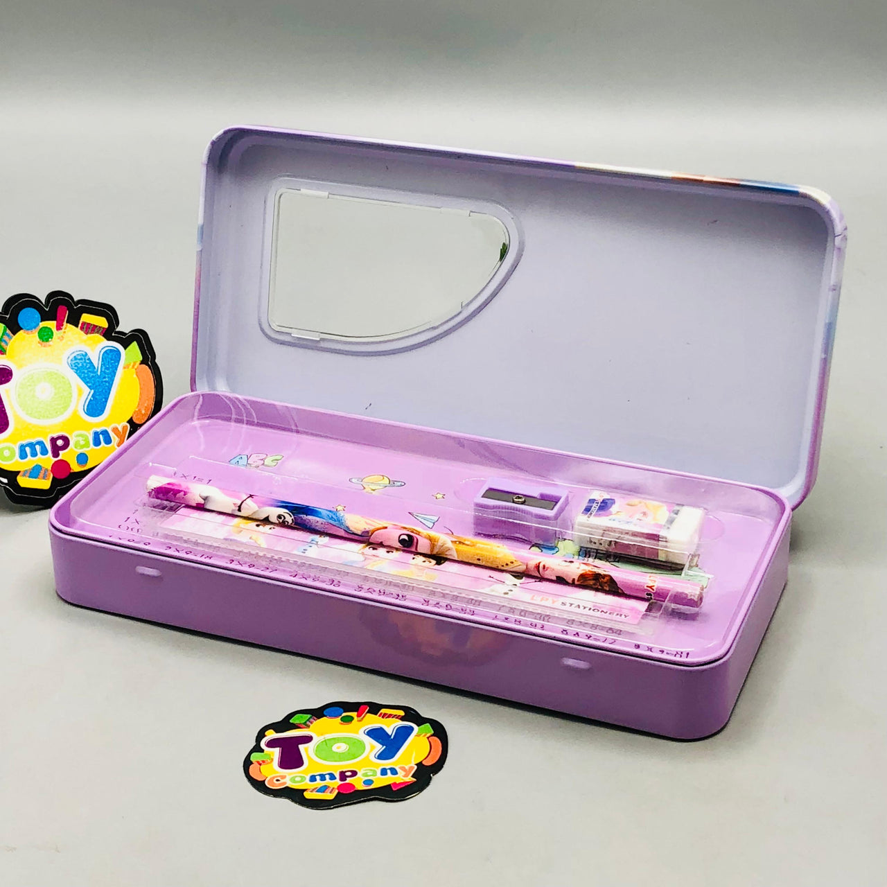 6Pcs Girls Themed Tin Geometry Box - Assortment