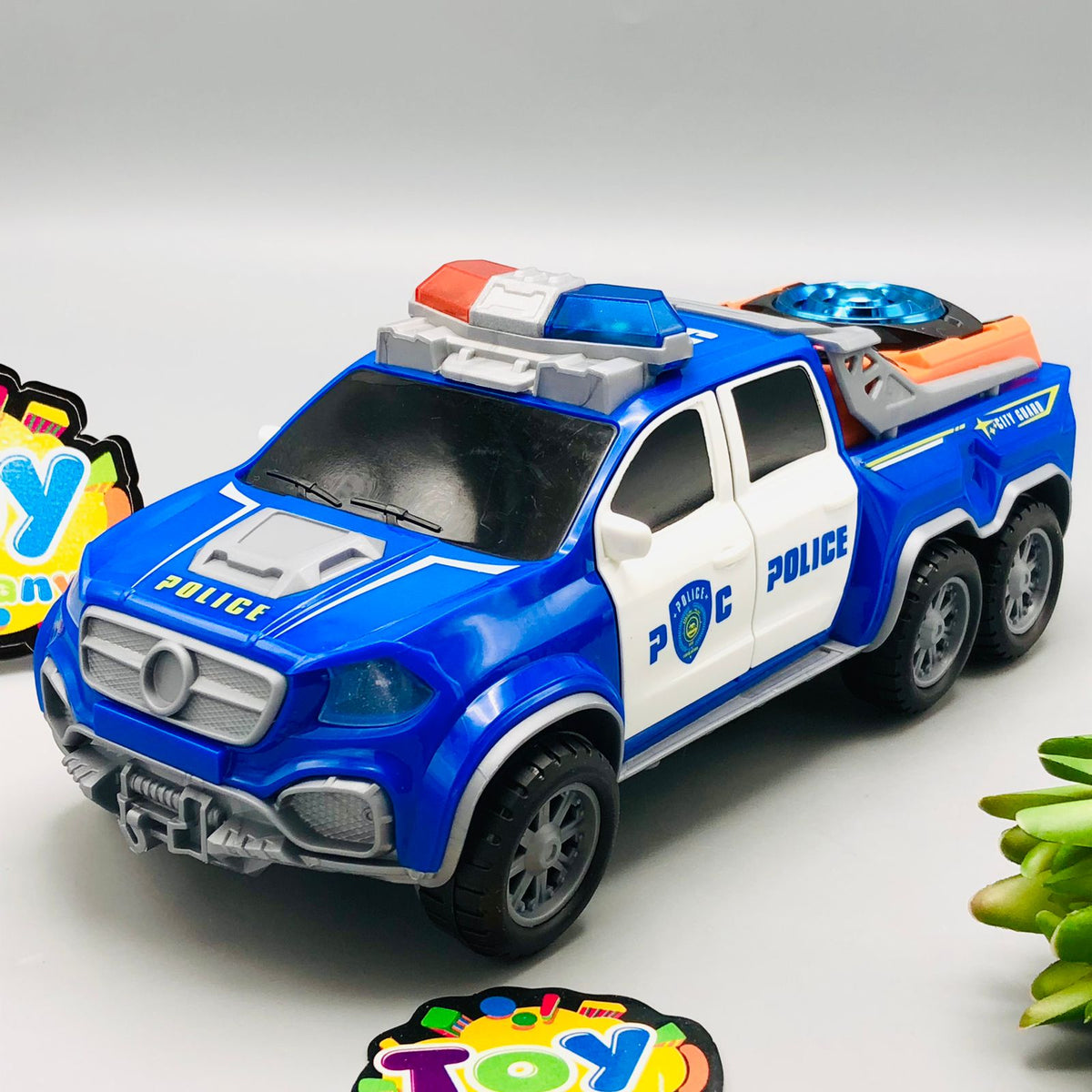 Electronic Musical Police Truck With Openable Doors