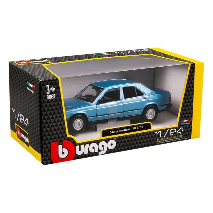 Bburago 1:24 Diecast Mercedes Benz 190E - Blue