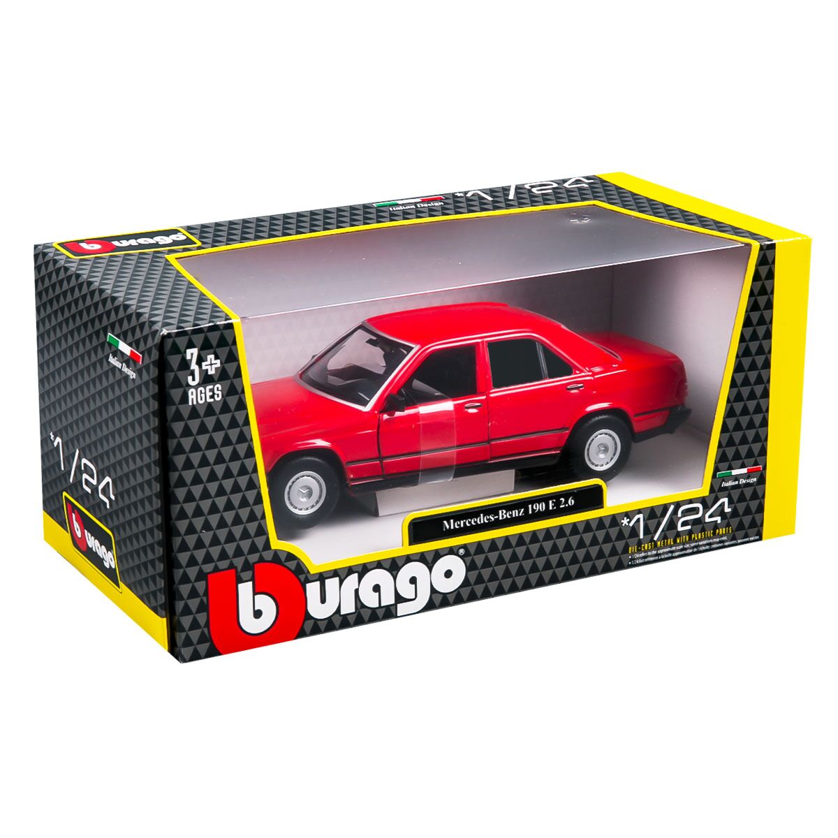 Bburago 1:24 Diecast Mercedes Benz 190E - Red