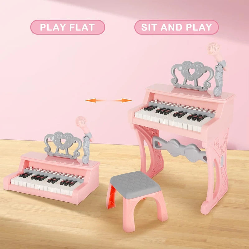 25 Keys Electronic Piano Pat Into Wonderful Music - Pink