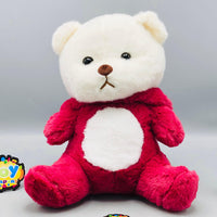 12* Inches Premium 2in1 Hoodie Bear Stuff Toy - Burgundy