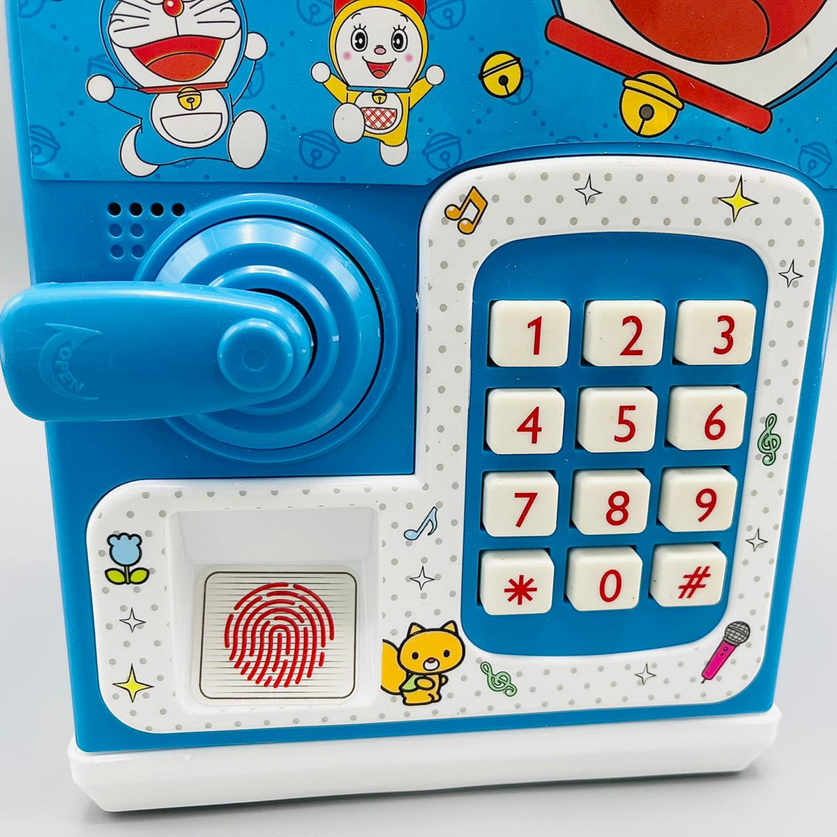 Doraemon Piggy Bank ATM with Finger Print & Password Unlock