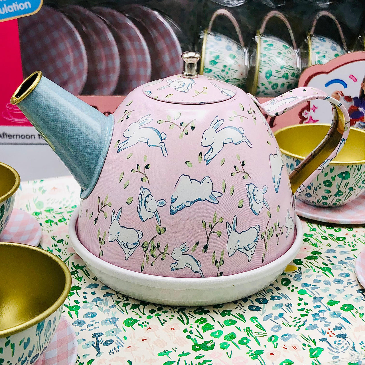 14Pcs Kids Refined Metal Tea Set