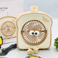 Rechargeable Summer Toast Mini Desktop Fan