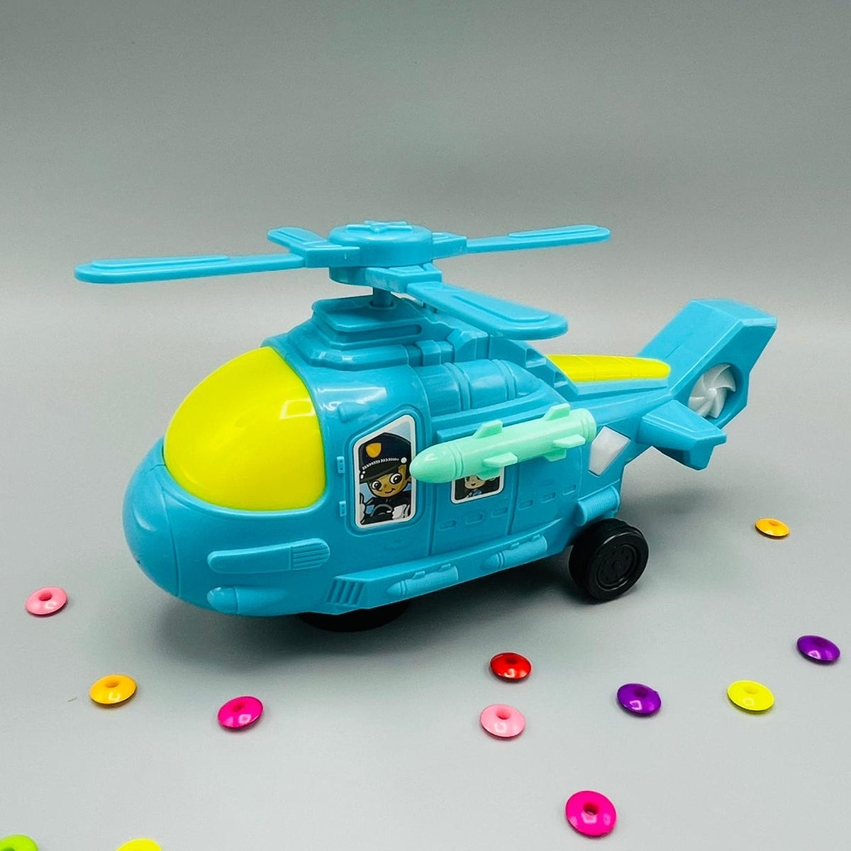 Police Helicopter with Movable Side Rockets