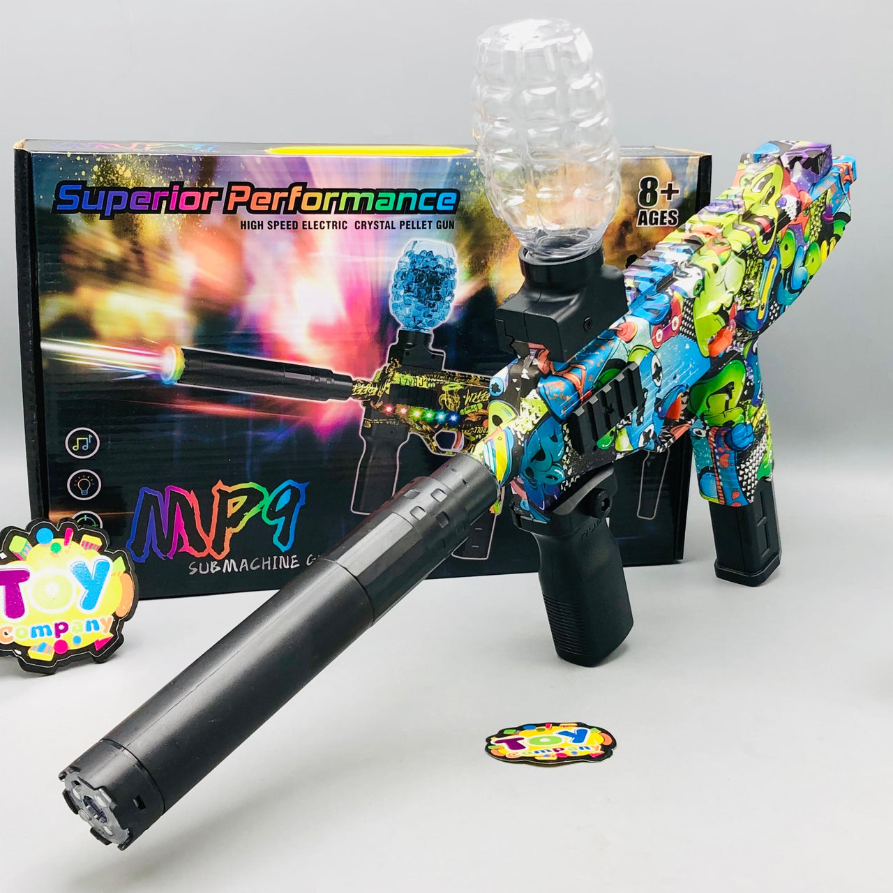 MP9 Rechargeable Gel Blaster Shooting Gun With Colorful Light