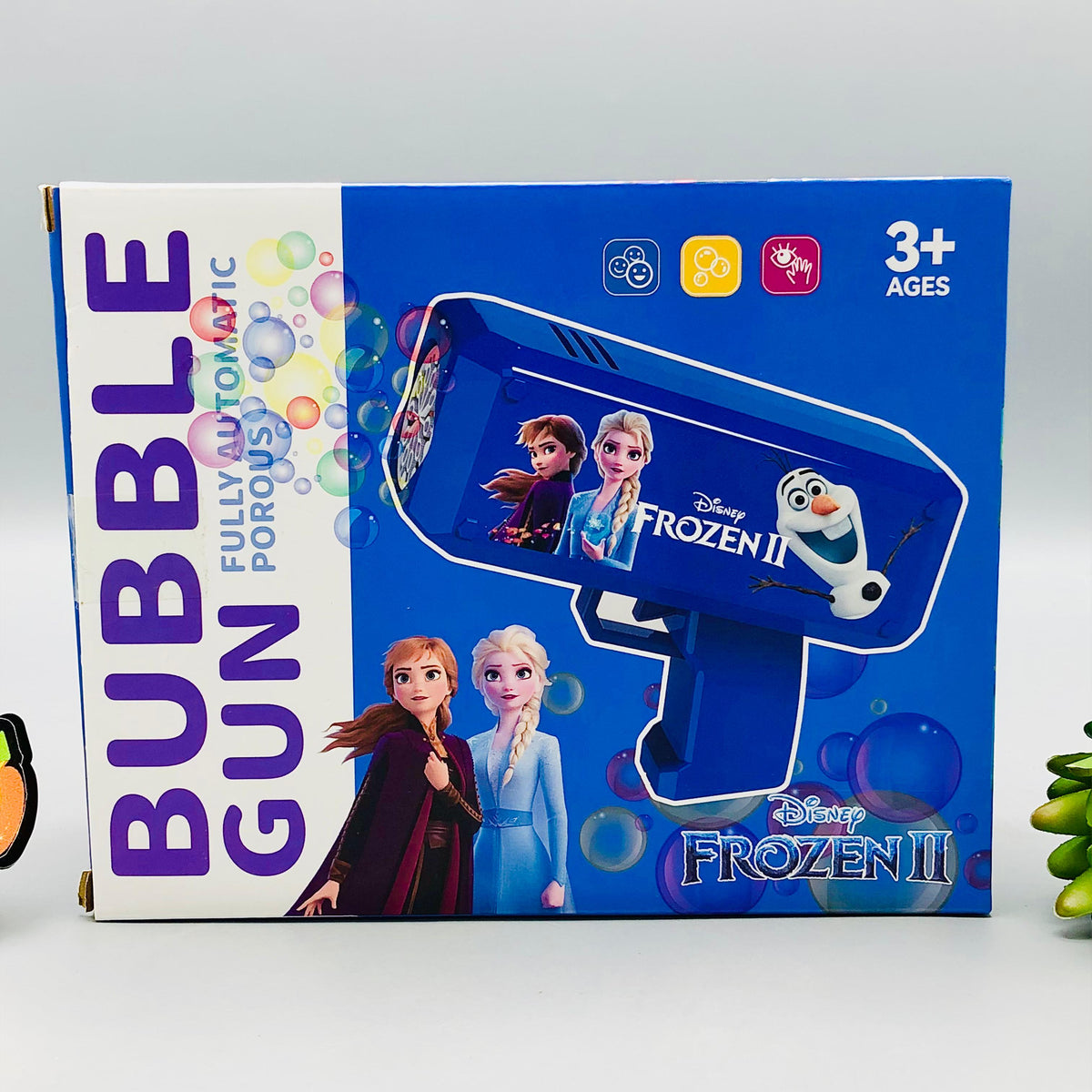 Battery Operated Frozen Colorful Bubble Gun