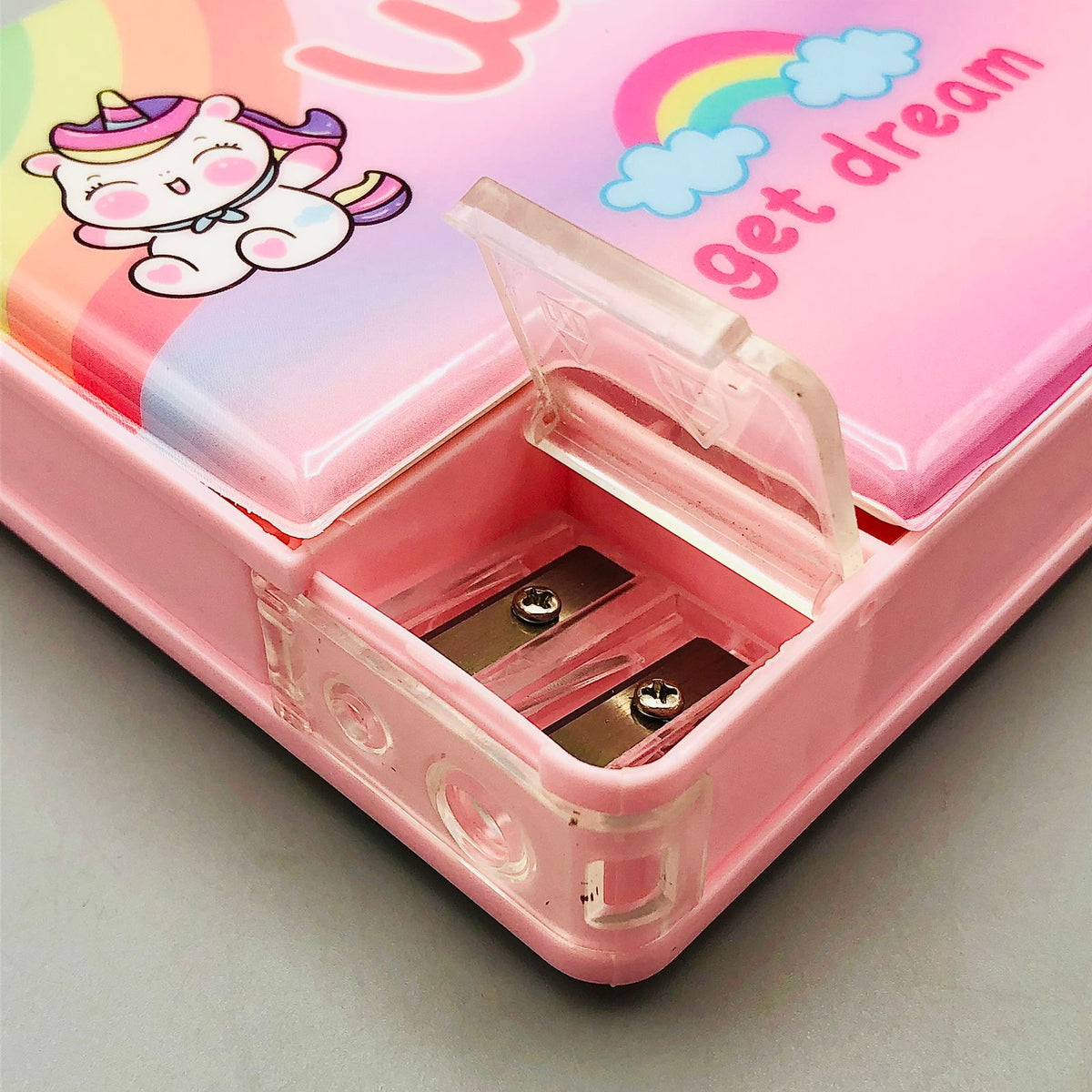 Unicorn Double Sided Geometry Box With Dual Sharpener