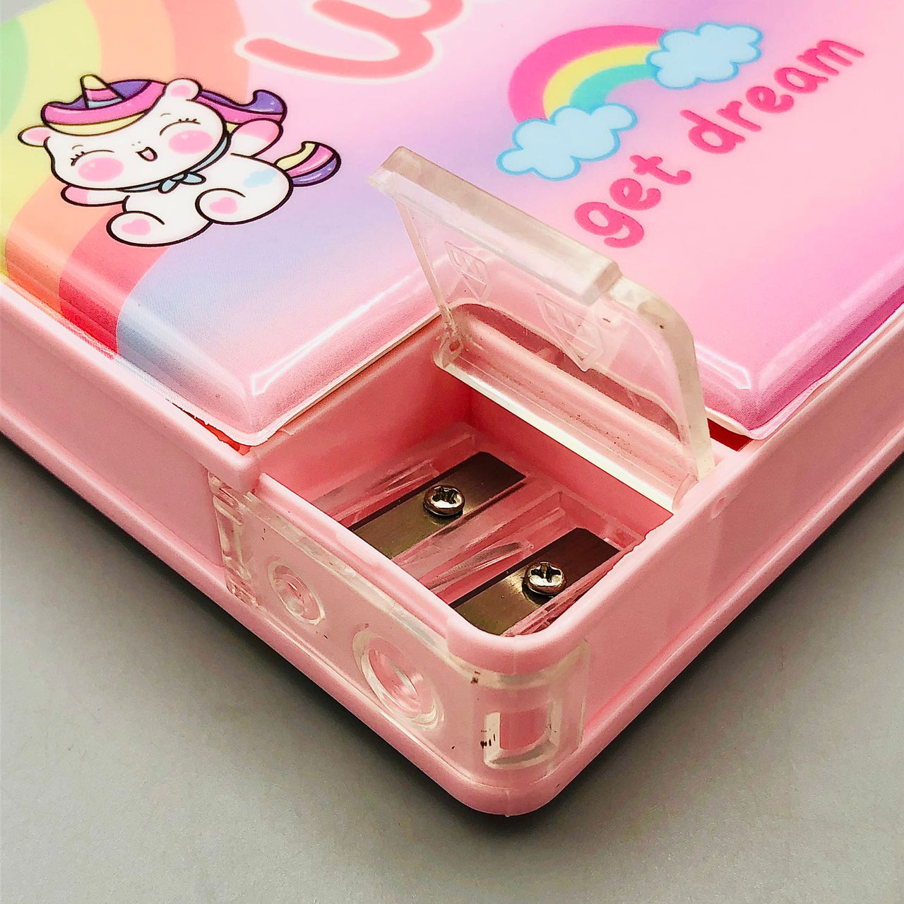 Unicorn Double Sided Geometry Box With Dual Sharpener