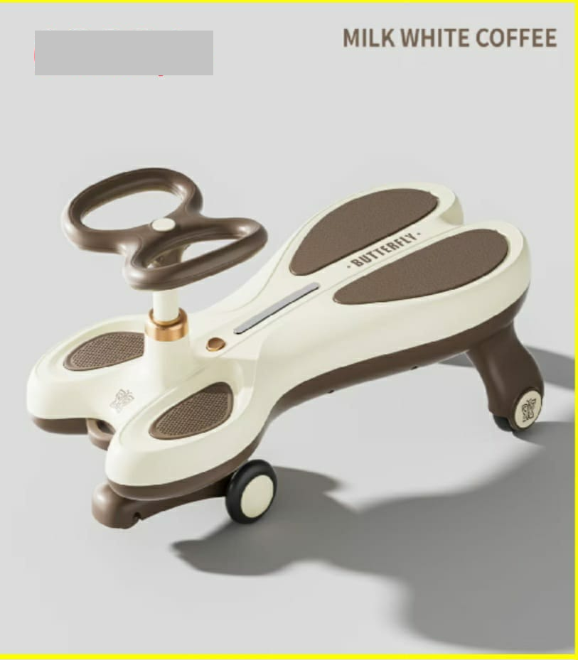 Kids Butterfly Ride-on Auto Walker Twist Car - Coffee