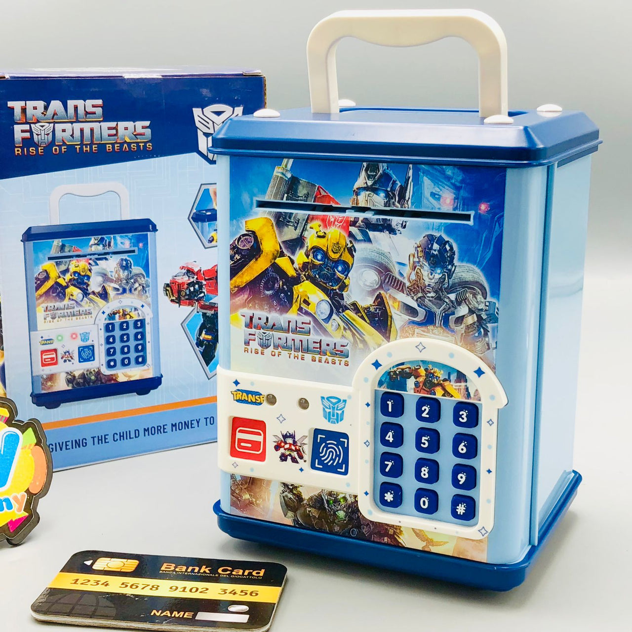 Transformers Fingerprint & Swipe Card Unlock Piggy Bank