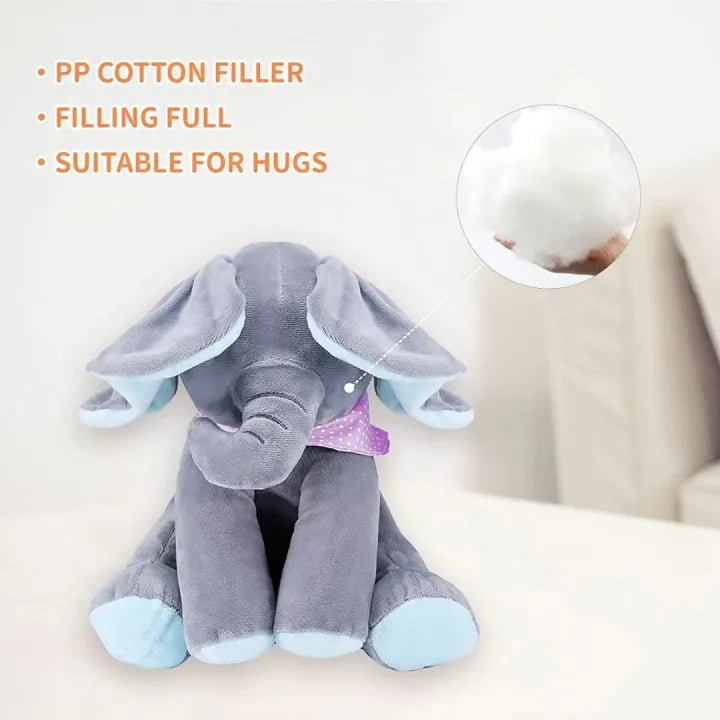Peek-A-Boo Sing & Play Plush Elephant - Blue