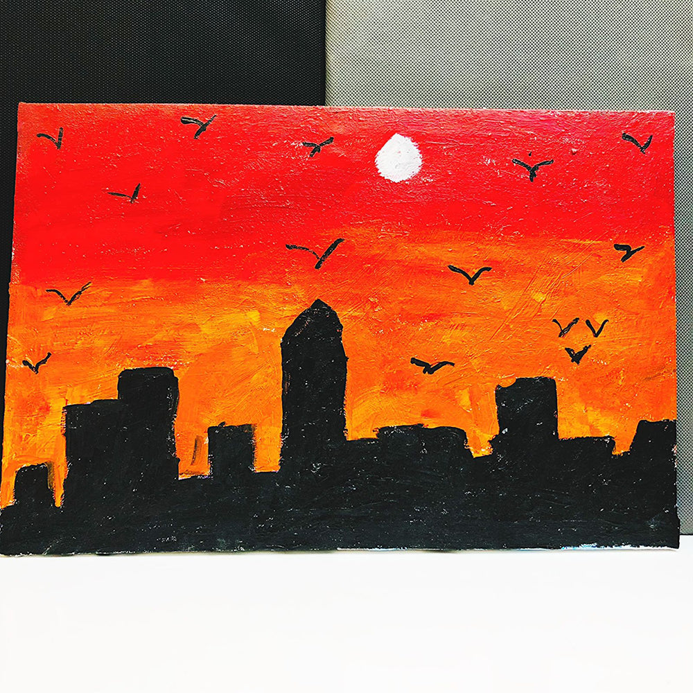 12x18* Inches Sunset Scenery Canvas Painting