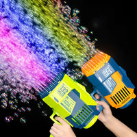 132 Holes Rechargeable Rocket Colorful Bubble Gun