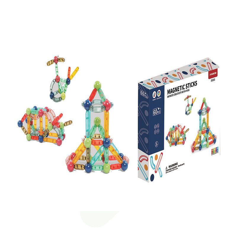 60 Pcs Magnetic Ball & Rod Sticks Building Blocks