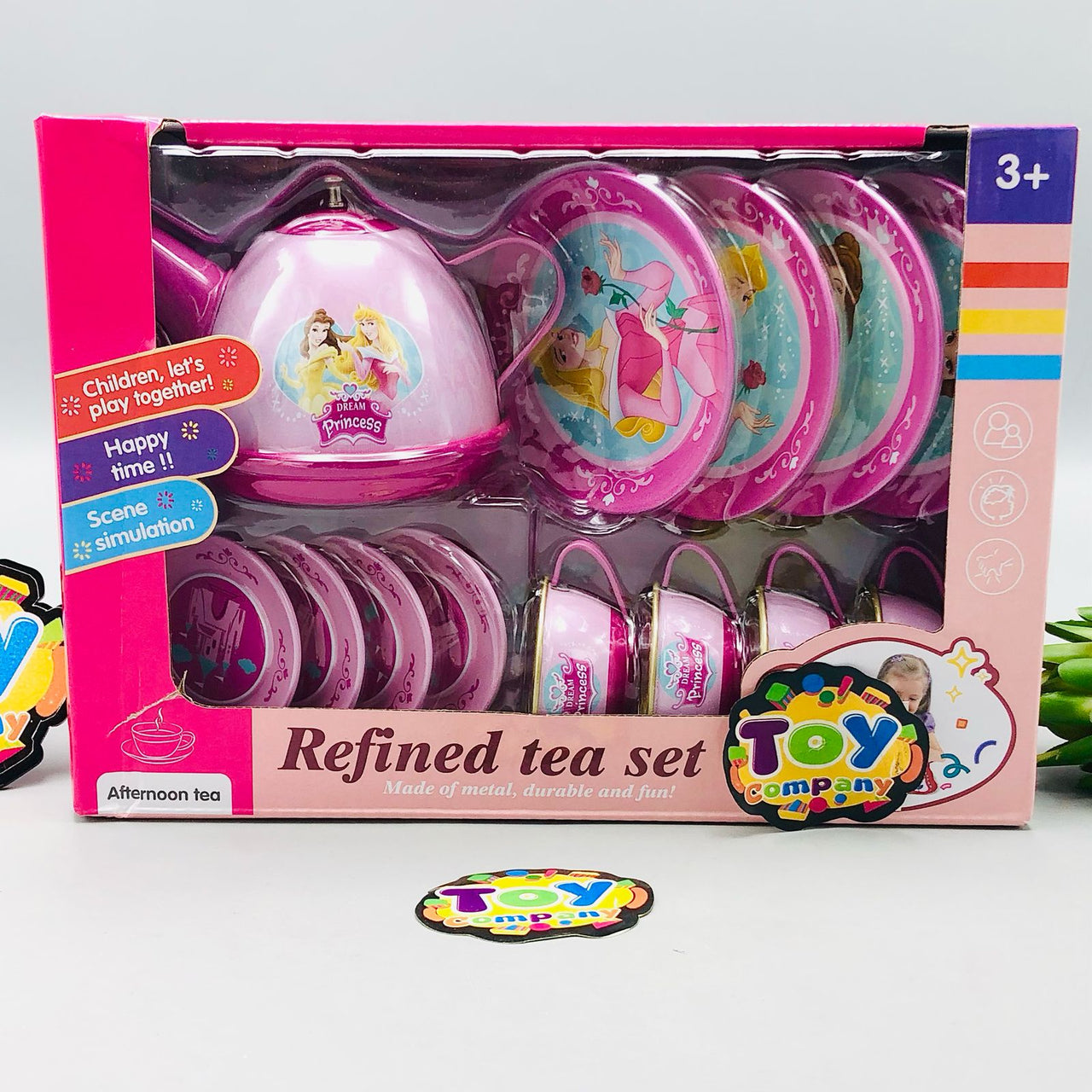 14Pcs Princess Themed Kids Metal Tea Set