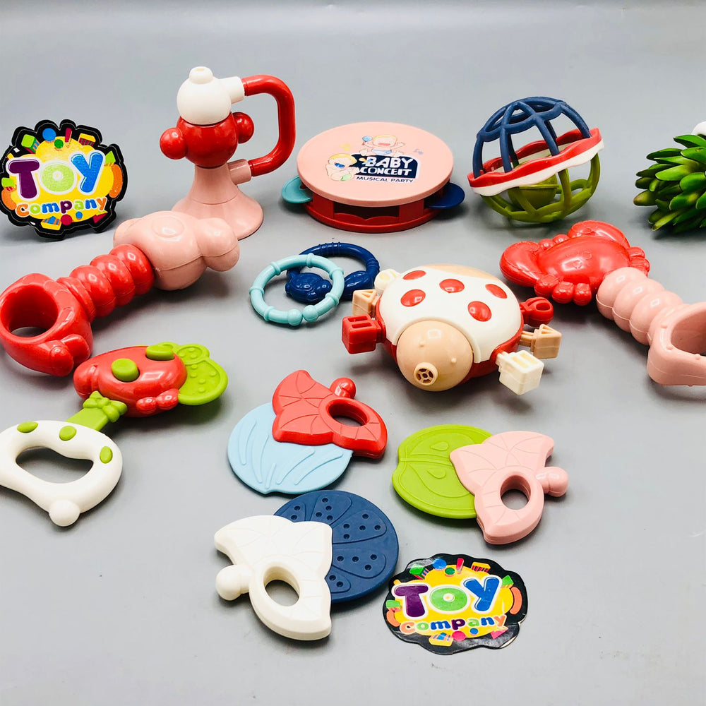 10Pcs Baby Rattles & Teethers Set With Storage Box