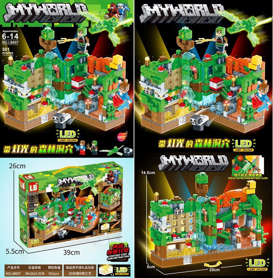 DIY Minecraft Lego Brick Set With LED Lamp Holder