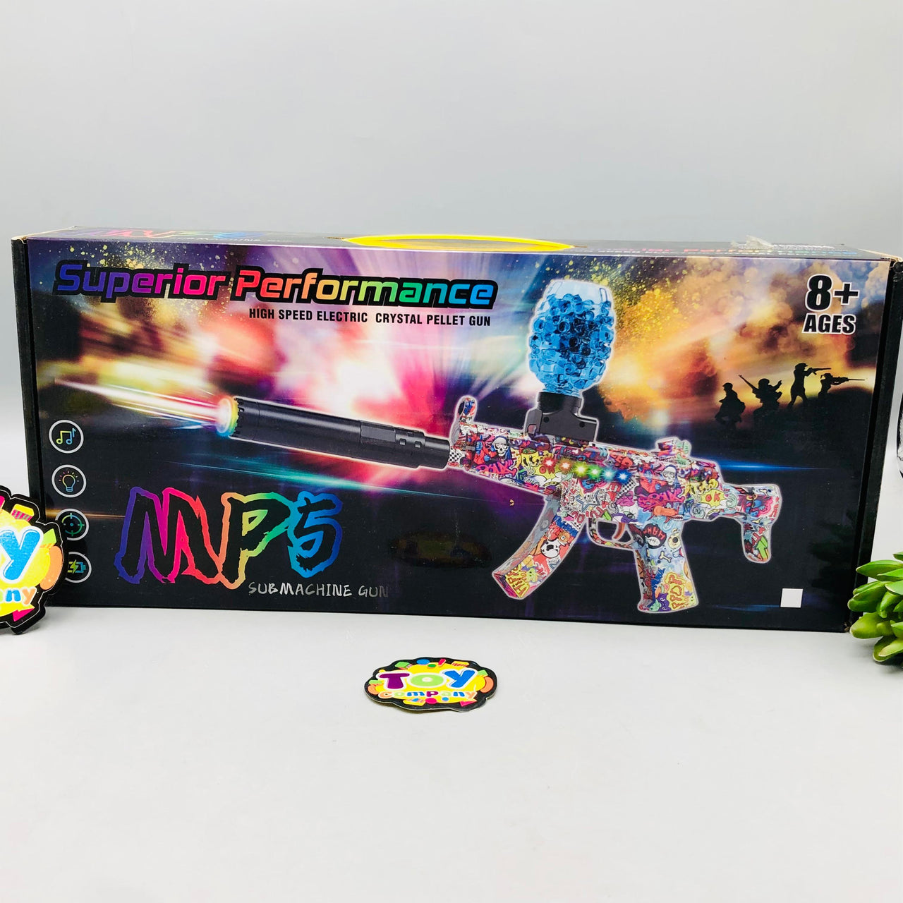 MP5 Rechargeable Gel Blaster Shooting Gun With Colorful Light