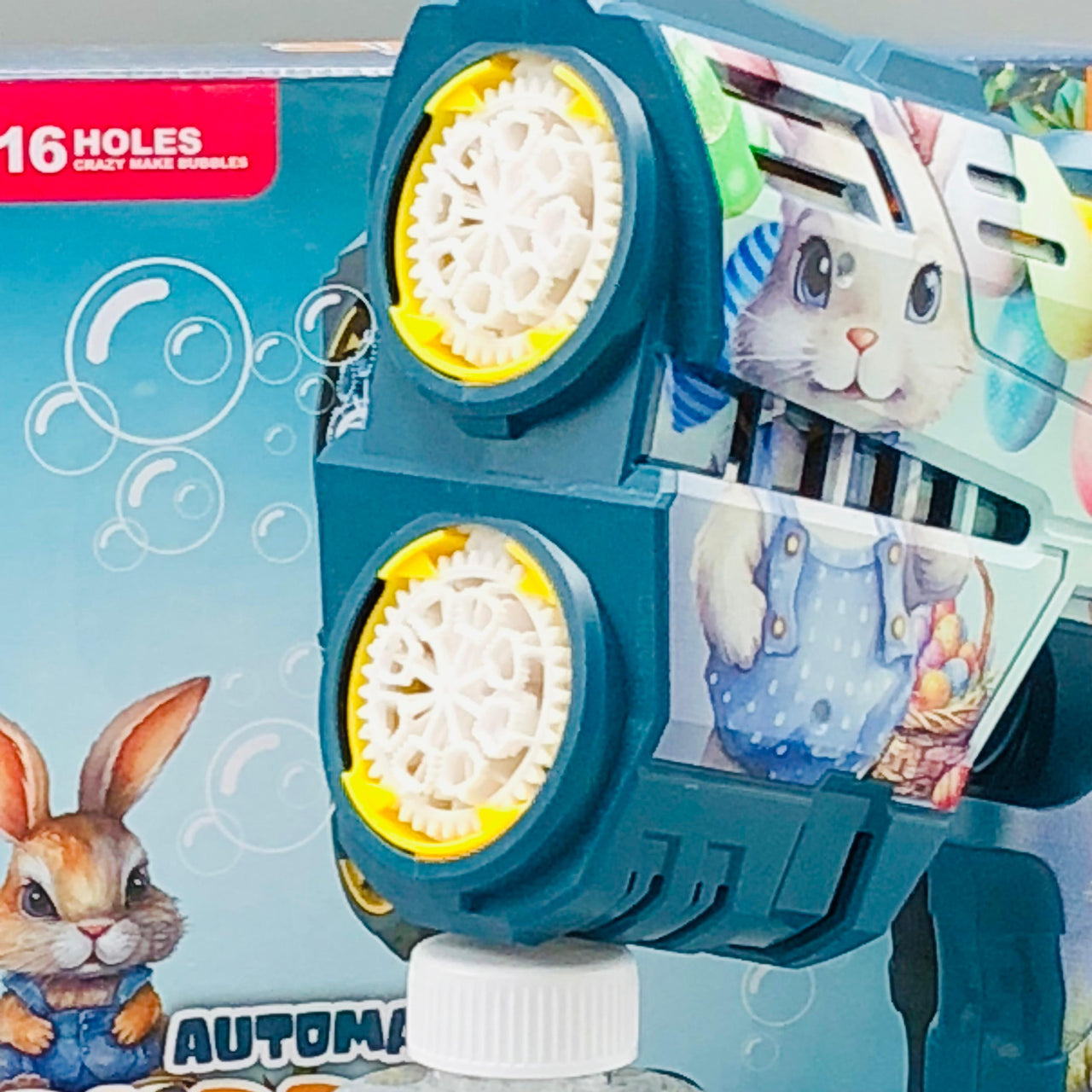 16 Holes Easter Bunny Themed Colorful Bubble Gun