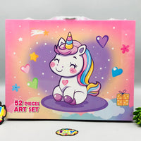 52Pcs Premium Unicorn Themed Kids Painting Kit Briefcase
