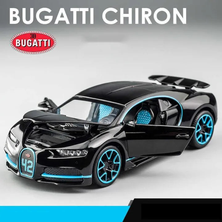 1:32 Diecast Bugatti Chiron With Acrylic Display Box - Black