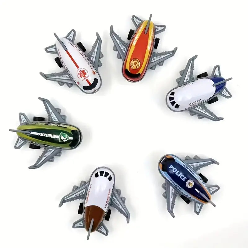 6Pcs Pullback Mini Aircraft Model - Assortment