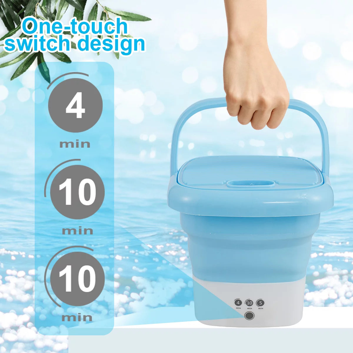 Portable Mini Washing Machine With Dryer Bucket