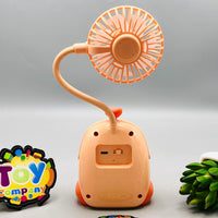 Rechargeable Cartoon Design Flexible Lamp Fan - Assortment