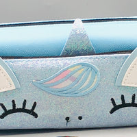 Premium Unicorn Themed Kids Pencil Pouch - Blue