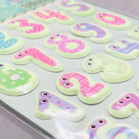 3D Colorful Pattern Number & Symbols Sticker - 1Pc