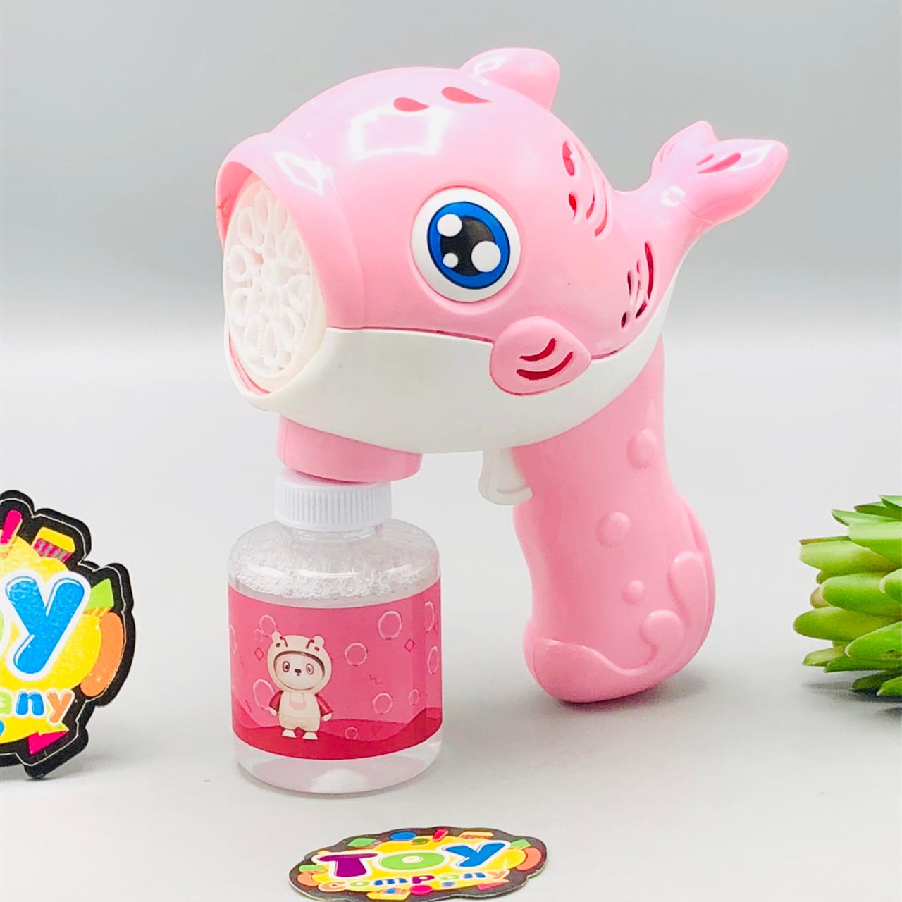 Kids Battery Operated Dolphin Themed Colorful Bubble Gun