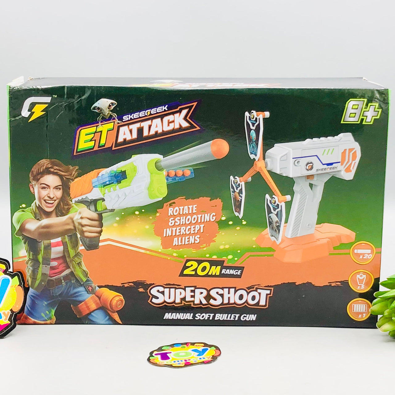 Manual Super Shoot Soft Bullet Gun With Rotating Target